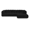Image de Canapé d'angle droit modulable 4 places en velours noir