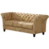 Image de Canapé Chesterfield 3 places en velours, beige