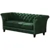 Image de Canapé Chesterfield 3 places en velours, vert bouteille