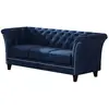 Image de Canapé Chesterfield 3 places en velours, bleu marine
