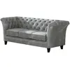 Image de Canapé Chesterfield 3 places en velours, gris