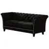 Image de Canapé Chesterfield 3 places en velours, noir