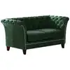 Image de Canapé Chesterfield 2 places en velours, vert bouteille