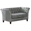 Image de Canapé Chesterfield 2 places en velours, gris