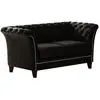 Image de Canapé Chesterfield 2 places en velours, noir