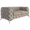 Image de Canapé Chesterfield 2 places en velours avec pieds métal, crème foncée