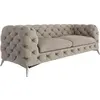 Image de Canapé Chesterfield 3 places en velours pieds en métal, crème foncée
