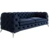 Image de Canapé Chesterfield 3 places en velours pieds en métal, bleu marine