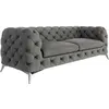 Image de Canapé Chesterfield 3 places en velours avec pieds en métal, gris