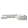 Image de Système modulaire: canapé d'angle fixe u, 8 pl, droit, beige