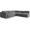 Image de Système modulaire: canapé d'angle fixe, 7pl, droit, gris foncé