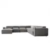 Image de Système modulaire: canapé d'angle fixe u, 8 pl, droit, gris