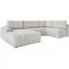 Image de Canapé d'angle modulaire 8pl convertible, droit, sel et poivre
