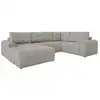 Image de Canapé d'angle modulaire 8pl convertible, avec accoudoir, droit, gris