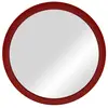 Image de Miroir mural rond dans un cadre en métal brillant, rouge