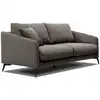 Image de Canapé droit 3 places tissu marron foncé