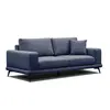 Image de Canapé droit 3 places tissu bleu foncé