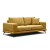 Image de Canapé droit 3 places tissu jaune