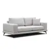 Image de Canapé droit 3 places tissu gris argenté