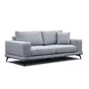 Image de Canapé droit 3 places tissu bleu clair