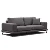 Image de Canapé droit XXL 3 places tissu gris foncé