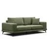 Image de Canapé droit xxl 3 places tissu vert