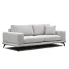 Image de Canapé droit XXL 3 places tissu gris argenté