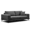 Image de Canapé droit XXL 3 places tissu noir