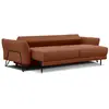 Image de Canapé convertible 3 places tissu rouge brique