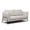 Image de Canapé droit 3 places tissu beige clair