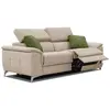 Image de Canapé droit avec 2 relax électriques tissu beige et vert