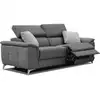 Image de Canapé droit avec 2 relax électriques tissu graphite et gris