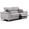 Image de Canapé droit avec 2 relax électriques tissu gris et graphite