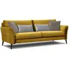 Image de Canapé droit 3 places avec coussins tissu jaune