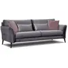 Image de Canapé droit 3 places avec coussins tissu gris