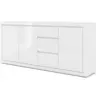 Image de Buffet 3 portes 3 tiroirs stratifiés blanc