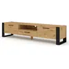 Image de Meuble tv 3 portes 200 cm panneaux stratifiés noir
