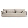 Image de Canapé 4 places en tissu structurel beige clair