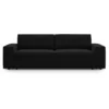 Image de Canapé convertible avec coffre de rangement 3 places en velours noir