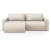 Image de Canapé-lit réversible 3 places avec coffre en tissu structurel beige