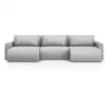 Image de Canapé panoramique 4 places avec coffre tissu structurel gris clair