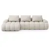 Image de Canpé d'angle gauche 3 places avec coffre en tissu structurel beige