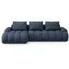 Image de Canpé-lit gauche 3 places avec coffre en tissu structurel bleu foncé