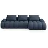 Image de Canpé-lit droit 3 places avec coffre en tissu structurel bleu foncé