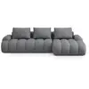 Image de Canpé-lit d'angle droit 3 places avec coffre en tissu structurel gris