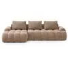 Image de Canpé-lit d'angle gauche 3 places avec coffre en velours beige foncé