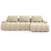Image de Canpé-lit d'angle droit 3 places avec coffre en velours beige clair