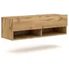 Image de Meuble TV Mural Porte Rabattable 2 Niches L100 cm - Décor bois