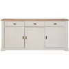 Image de Enfilade 3 portes et trois tiroirs effet bois et blanc l200 cm