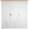 Image de Armoire 3 portes effet bois clair et blanc